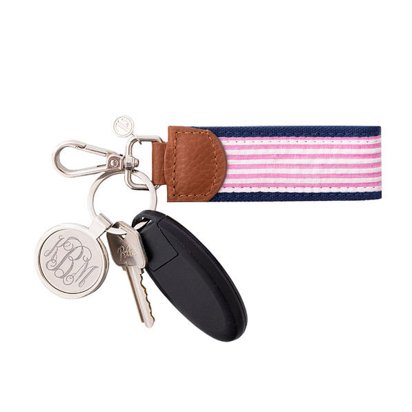 Monogrammed Seersucker Key Fob | Marleylilly