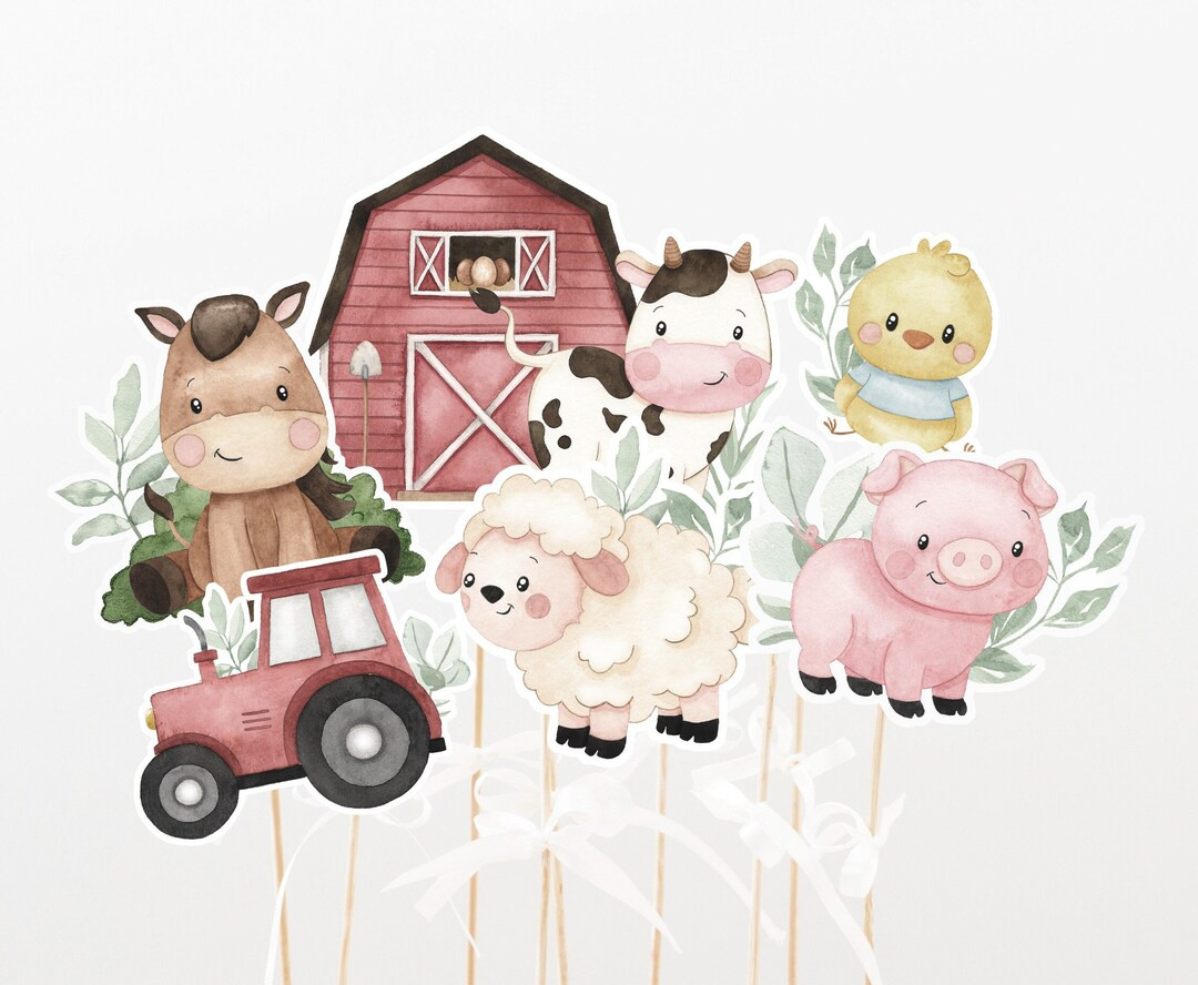 Farm Centerpieces, Farm party table decor, Farm birthday cake topper, Baby shower decorations, Ba... | Etsy (US)