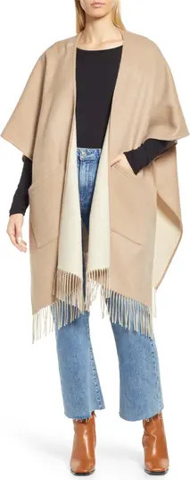 Reversible Wool & Cashmere Travel Ruana | Nordstrom