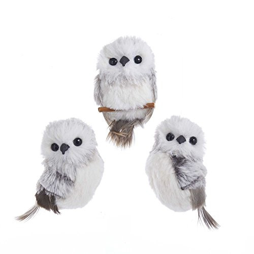Kurt Adler 3.9in Gray W/White Fur Owl Ornament 3/A for Christmas | Amazon (US)