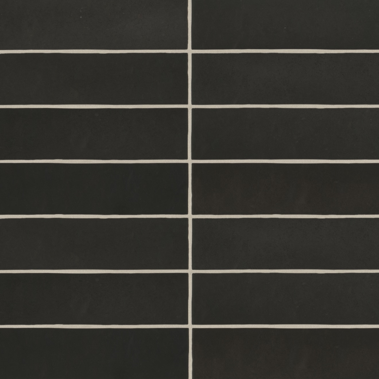 Makoto 2" x 10" Matte Ceramic Wall Tile in Kuroi Black | Bedrosians Tile & Stone