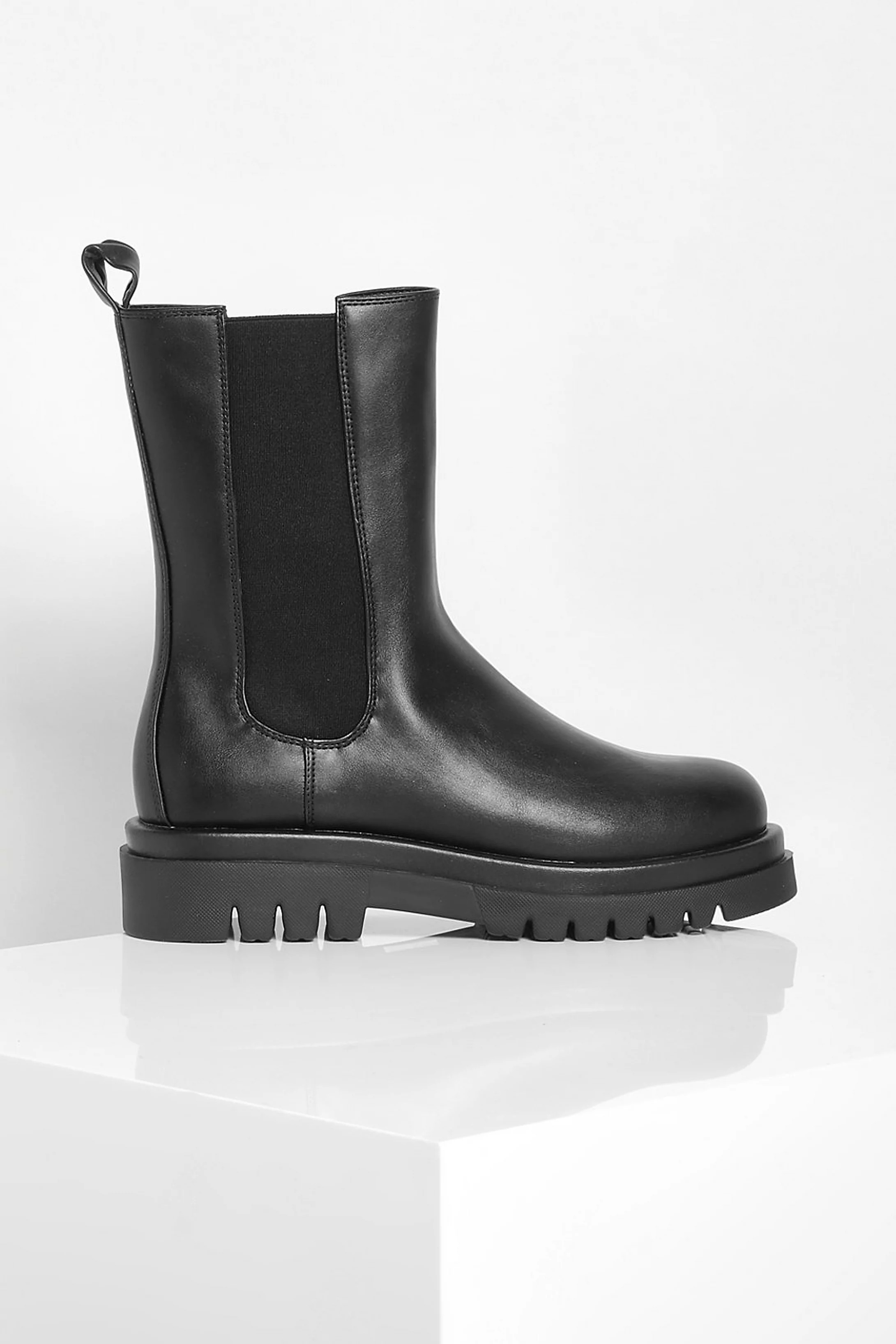 Calf High Chunky Combat Boots | Boohoo.com (US & CA)