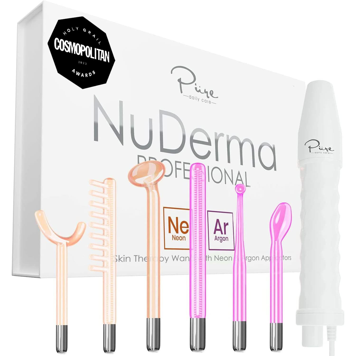 NuDerma Professional Skin Therapy Wand - Portable Skin Therapy Machine with 6 Neon & Argon Wands ... | Amazon (US)