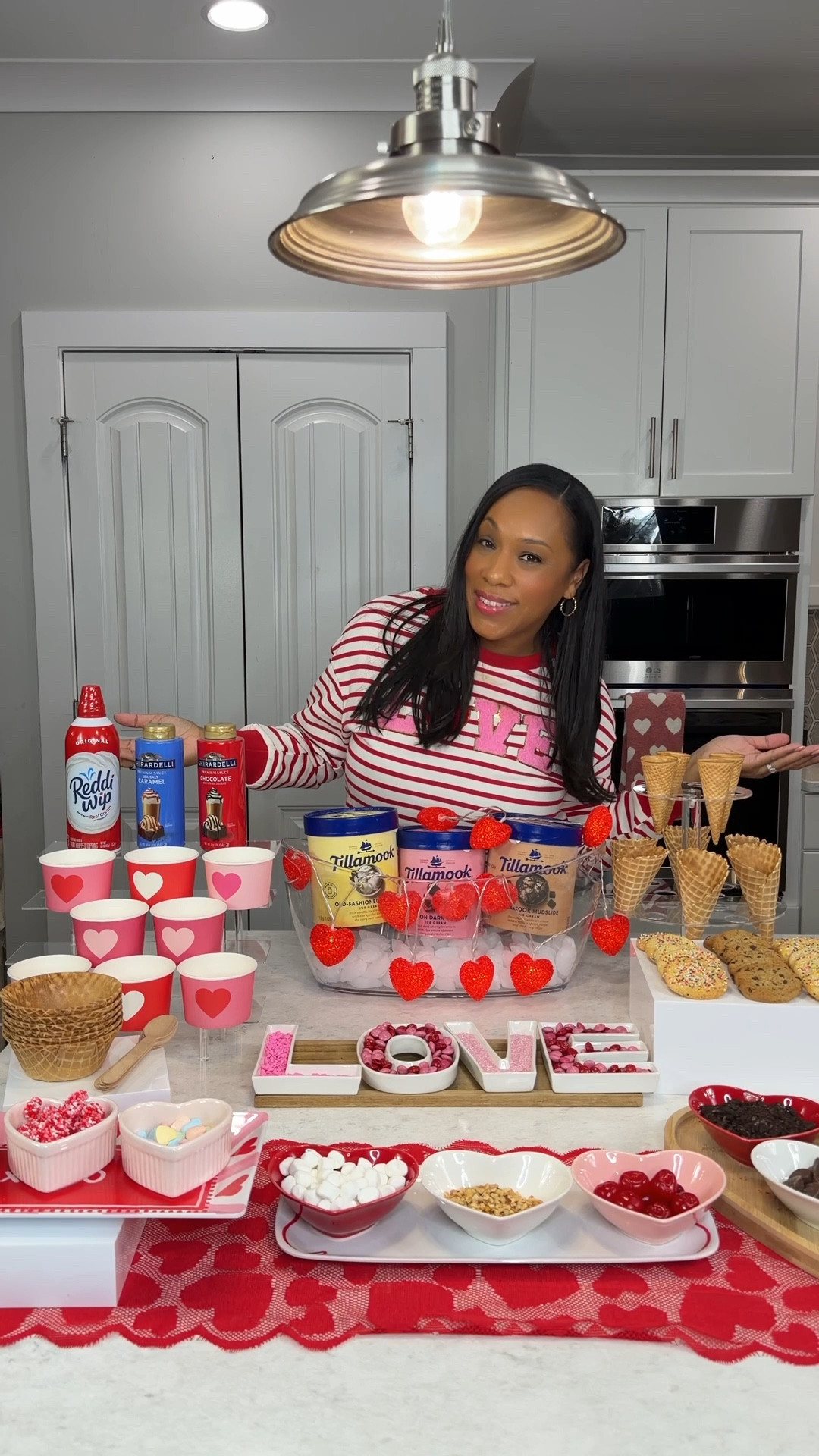 Valentine’s ice cream bar setup that’s easy to recreate at home and perfect for hosting kids, Galentine’s Day, or a casual get-together with friends and family. I love interactive dessert ideas like this because everyone can customize their own ice cream bowl, cone, or ice cream cookie.

I’ve linked everything I used—from the bowls and waffle cones to the toppings and serving pieces—so you can easily put this together for Valentine’s Day or any fun dessert night at home.

#LTKfoodie #LTKSeasonal #LTKValentine