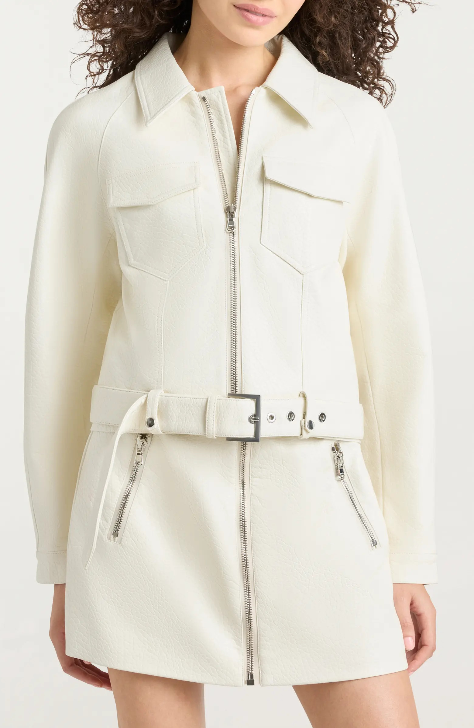 Saffira Belted Faux Leather Jacket | Nordstrom