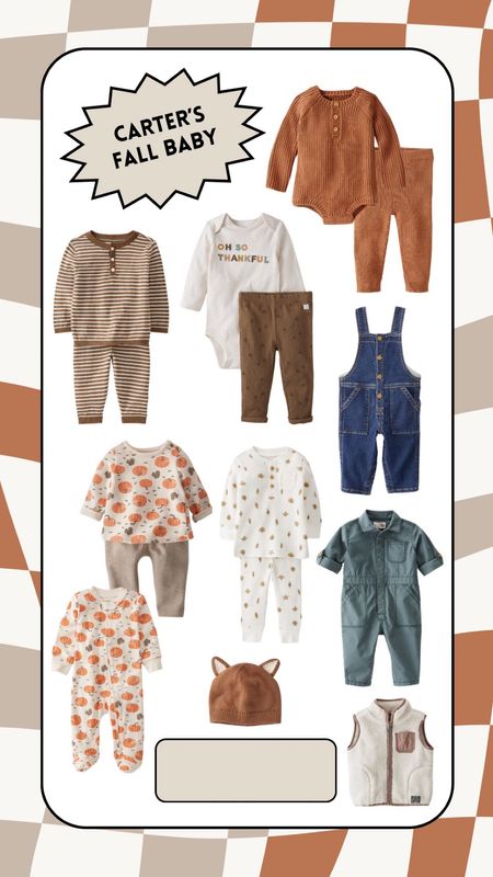 Carter’s fall baby clothes for boys or girls gender neutral! #carters #babystyle #babyboy #babyclothes #genderneutral 

#LTKSeasonal #LTKbaby