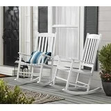 (2 pack) Mainstays Outdoor Wood Porch Rocking Chair, White | Walmart (US)