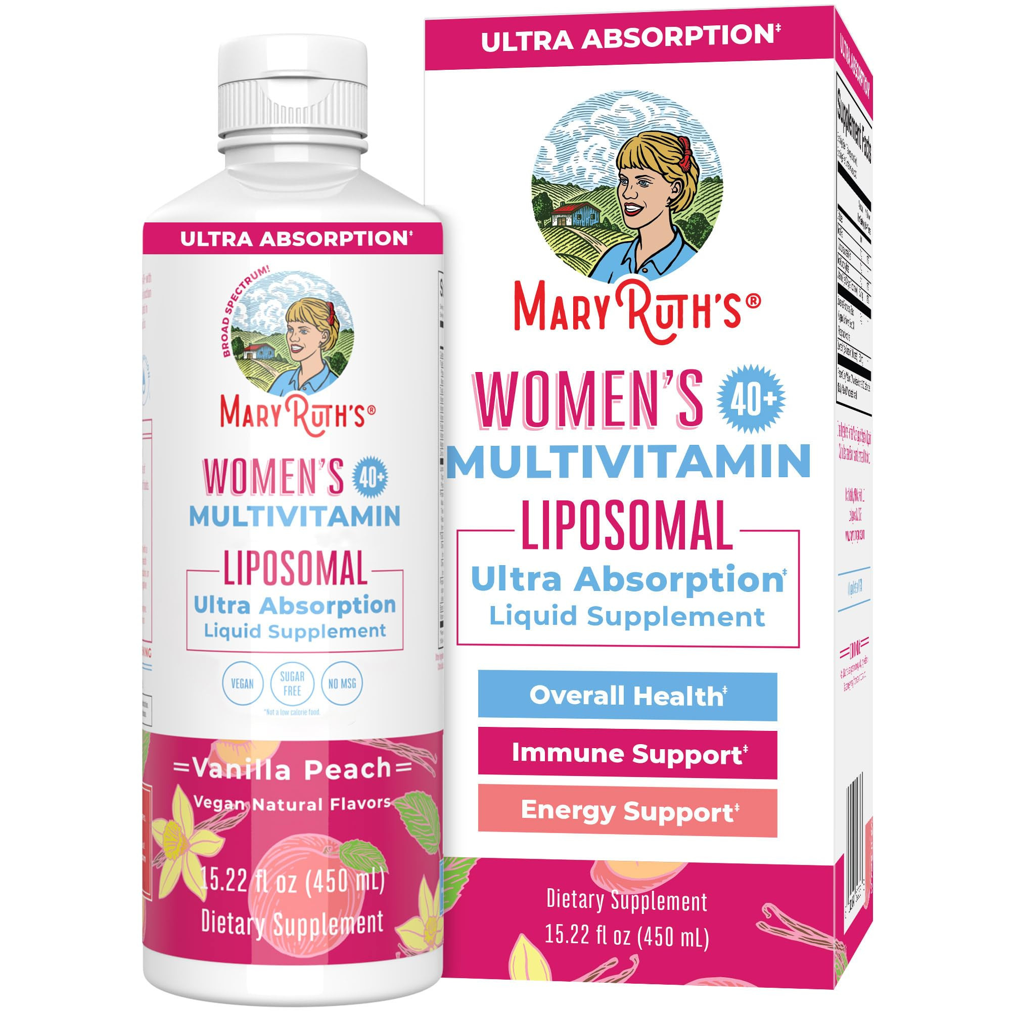 MaryRuth Organics Multivitamin for Women 40+, Womens Multivitamin Liposomal, Immune Support Suppl... | Amazon (US)