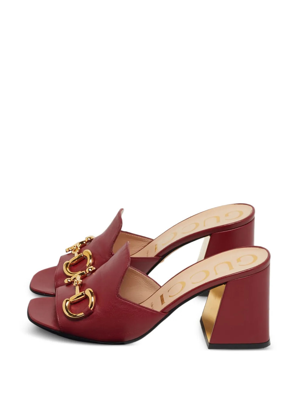 Gucci Pre-Owned horsebit-embellishment leather sandals - Red | Farfetch Global