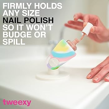 tweexy Hinge Untippable Nail Polish Bottle Holder | Anti-Spill Nail Polish Holder Stand, Tilted, ... | Amazon (US)