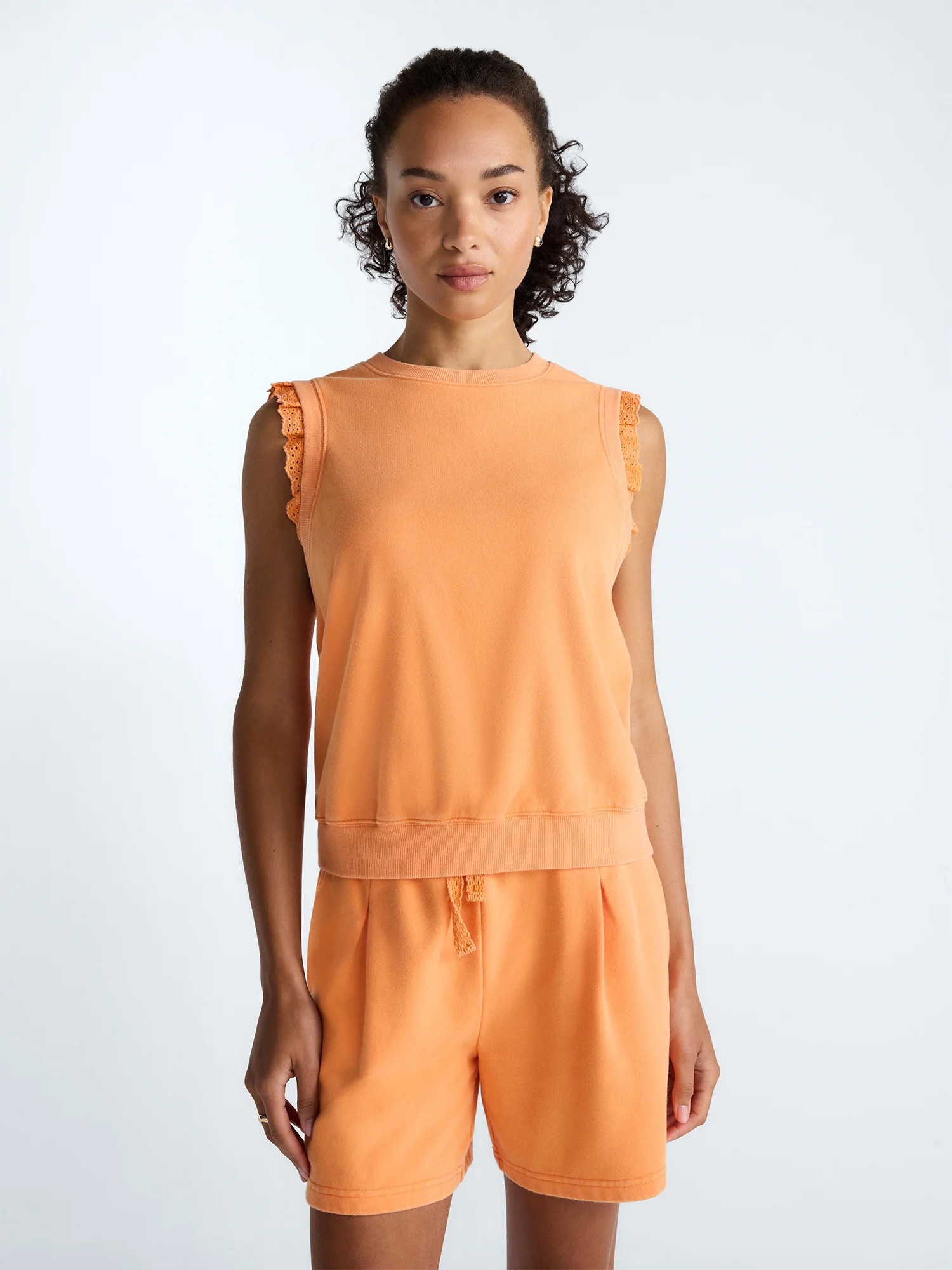 Scoop Women's Sleeveless Ruffle Top, Sizes XS-XXL | Walmart (US)