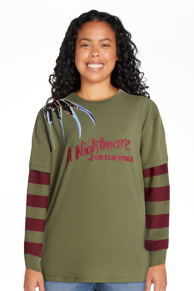 Disney Nightmare on Elm Street Women's Halloween Layered Look Graphic Tee, Sizes XXS-XXL | Walmart (US)