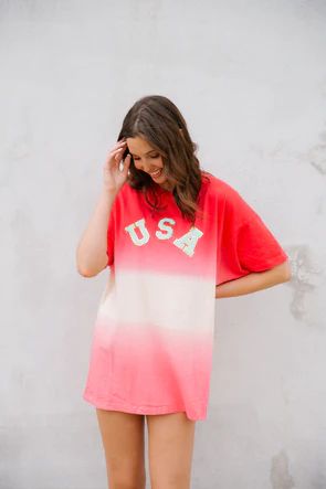 USA DIP DYE T-SHIRT DRESS | Judith March