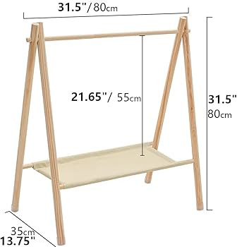 Morimoe Garment Rack for Pets/Dolls/Baby, Hanger Rack, Dress up Storage, Clothes Organizer, Woode... | Amazon (US)