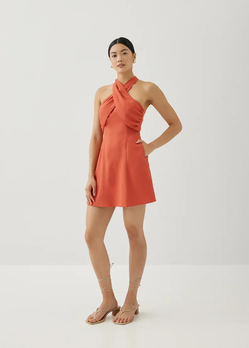 Analisse Linen Halter Neck Dress | Love, Bonito USA