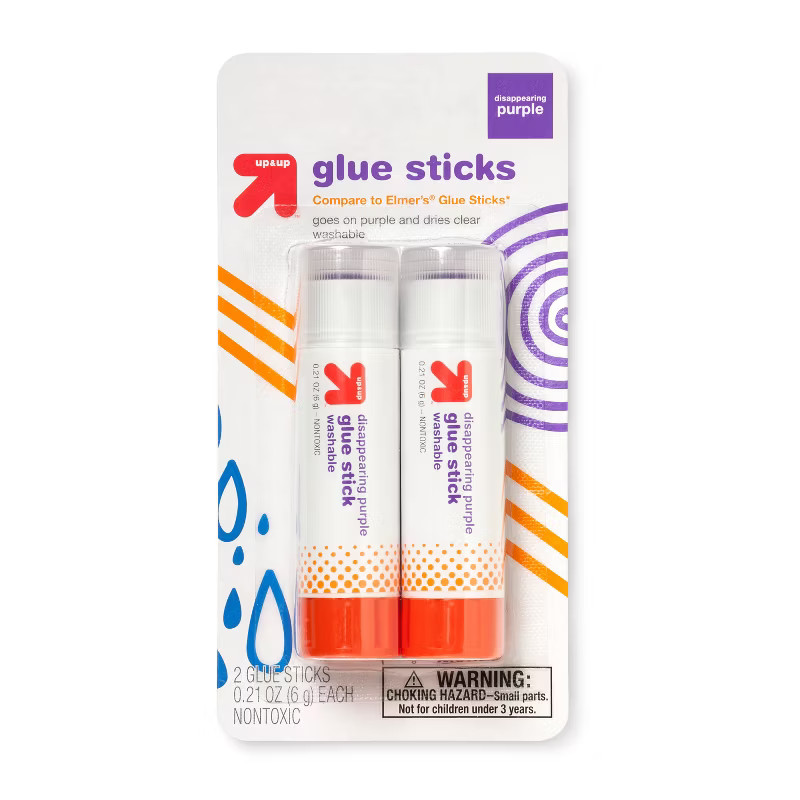 Glue Stick 2ct Disappearing Purple - up & up™ | Target