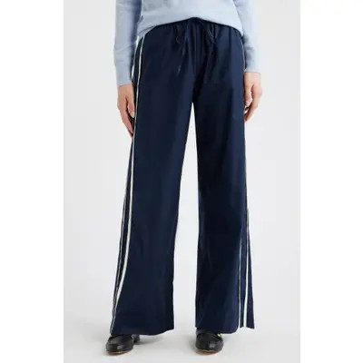 Reformation Julien Wide Leg Poplin Pants in Midnight at Nordstrom, Size Small | Nordstrom