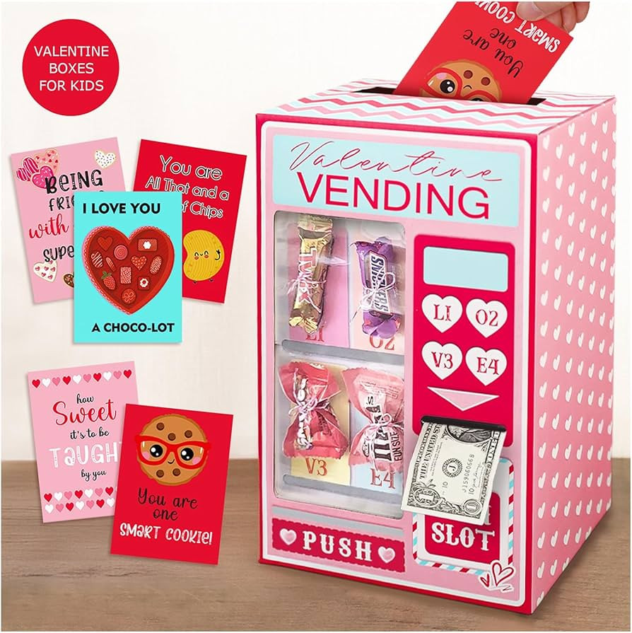 Valentine Boxes for Kids - Valentines Day Cards for Kids - Vending Machine Valentine Boxes with 2... | Amazon (US)