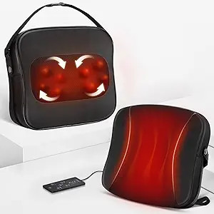 Back Massager with Heat - Shiatsu Neck Massager Deep Tissue 2-in-1 Kneading Chair Massage Pillow ... | Amazon (US)