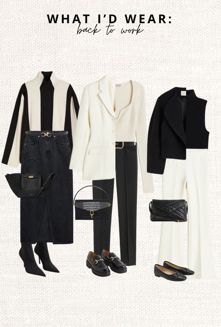 What I’d wear: back to work 💼

Leave a 🖤 to favorite this post and come back later to shop. 

outfit inspiration, autumn outfit, office outfit, H&M, Mango, striped turtleneck jumper, cashmere blend polo neck top, denim skirts, white twill blazer, DeMellier, flared twill pants, ballet flats, Anine Bing, ballet flat, rib knit sweetheart top, quilted shoulder bag, mid waist leather belt, leather loafers, round toe leather boot.

#LTKSeasonal #LTKeurope #LTKworkwear