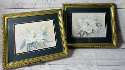 Essie Deloach Signed Magnolia Watercolor Paintings Gold Frames 16” X 13” (2) | eBay US