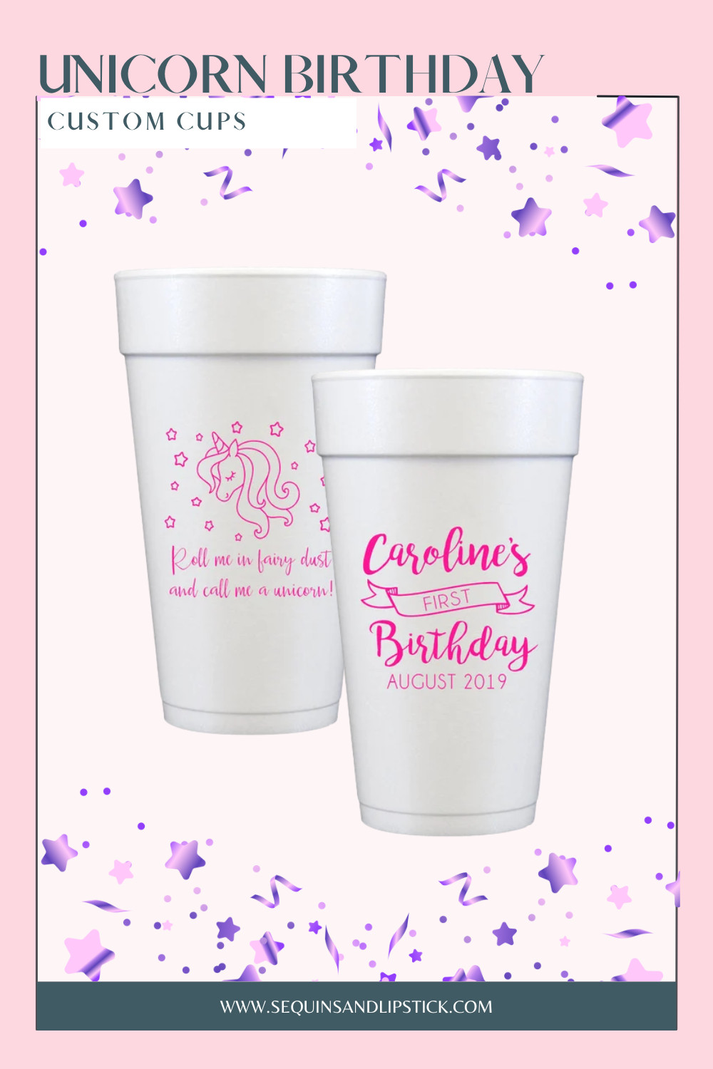 Create a magical unicorn birthday party with personalized unicorn cups. Featuring whimsical designs and custom names, these cups are perfect for first birthdays, kids parties, and fairytale-themed celebrations. 

 #LTKGiftGuide #LTKBaby #LTKKids