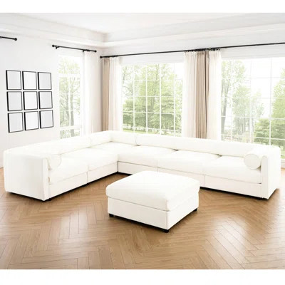 Modular Sectional - 6 Seats, Storage, Chenille, Cylinder Large For Living Room | Wayfair North America