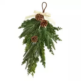 Buy Habitat Pinecone and Cedar with Bow Christmas Swag | Christmas wreaths and garlands | Habitat | Habitat UK