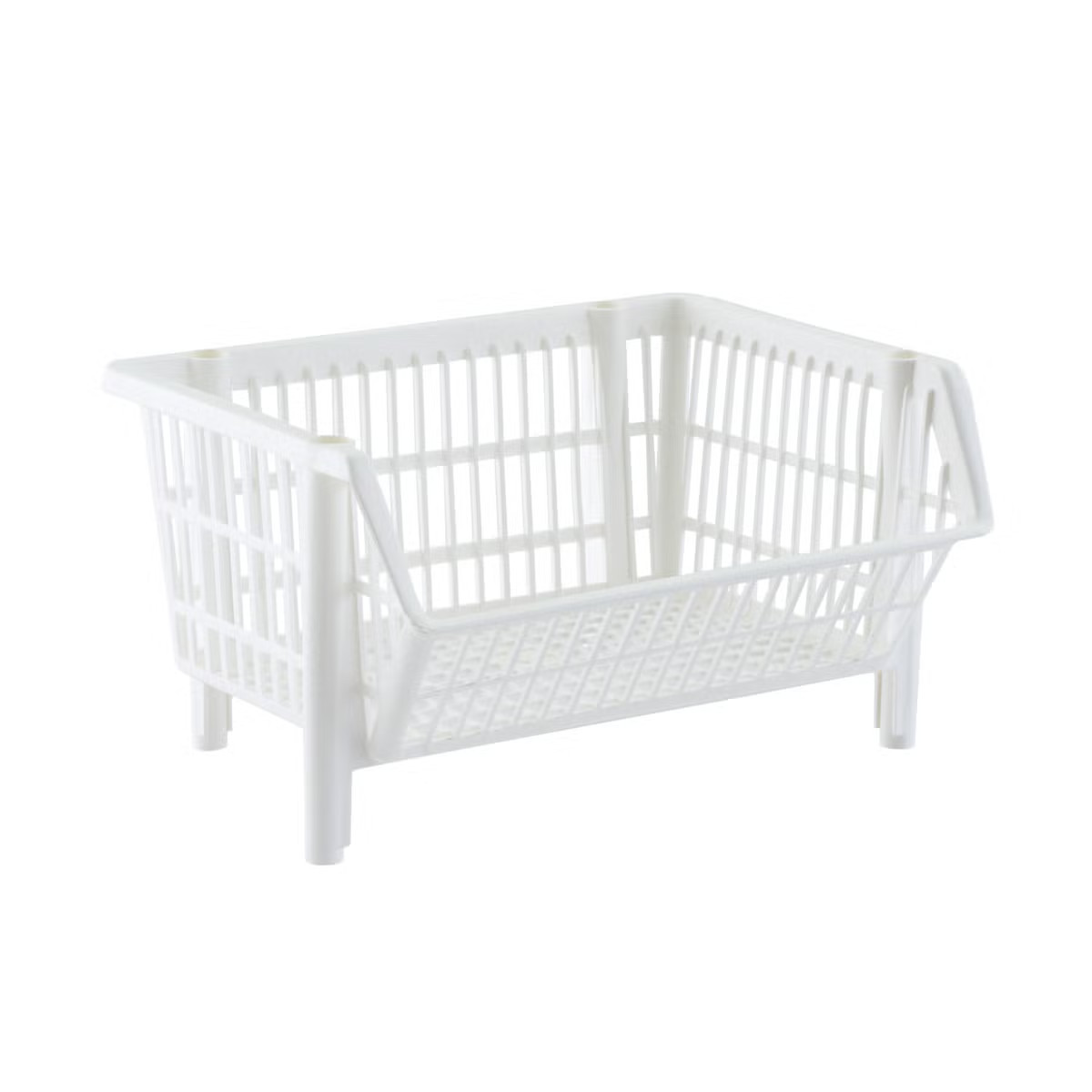 Our Basic Stackable Basket White | The Container Store