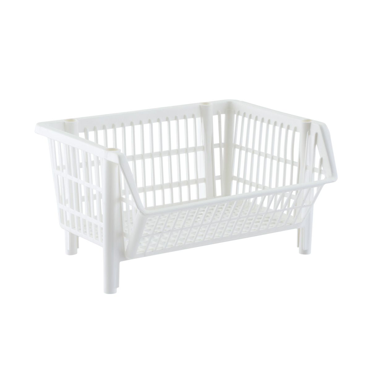 Our Basic Stackable Basket White | The Container Store