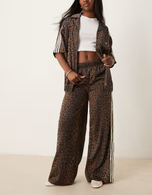 adidas Originals satin wide leg track pants in leopard print  - MULTI | ASOS (Global)