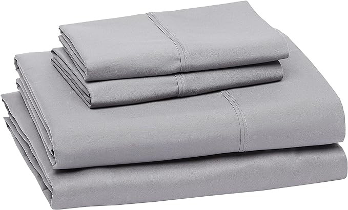 Amazon Basics Lightweight Wrinkle Resistant Polyester Microfiber Bed Sheet Set with 14" Deep Pock... | Amazon (US)