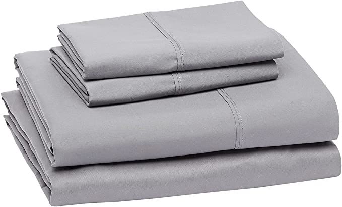 Amazon Basics Lightweight Super Soft Easy Care Microfiber Bed Sheet Set with 14" Deep Pockets - Q... | Amazon (US)