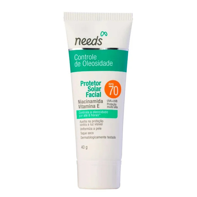 Protetor Solar Facial Needs Controle de Oleosidade Sem Cor FPS 70 40g | Drogasil BR