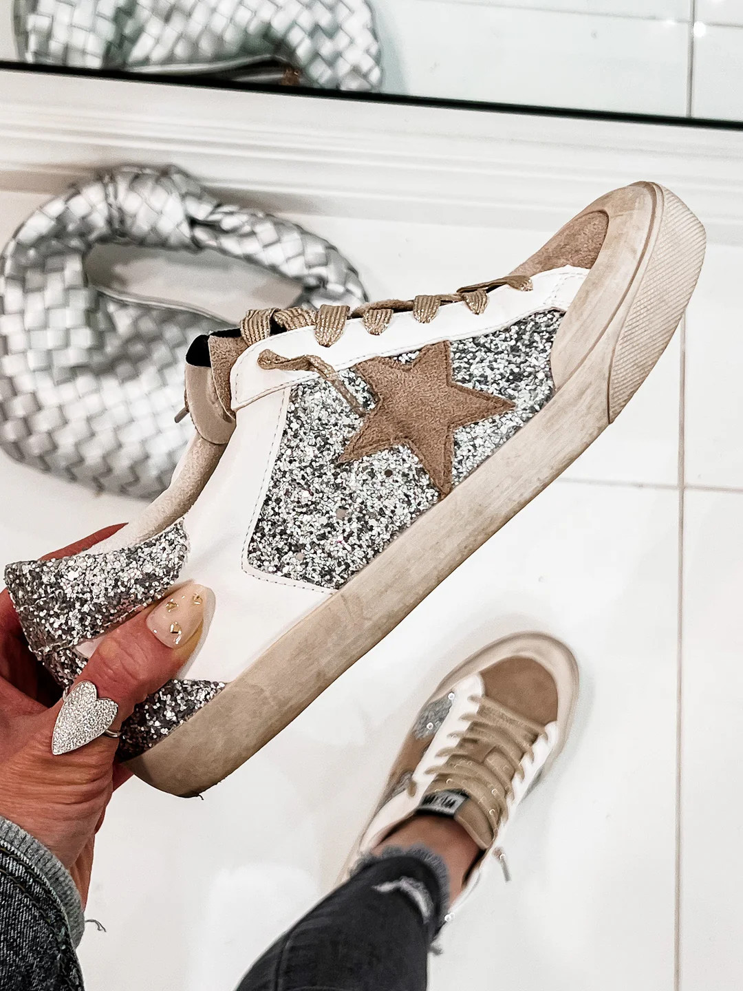 Your Favorite Neutral Glitter Star Sneaker | Krush Kandy
