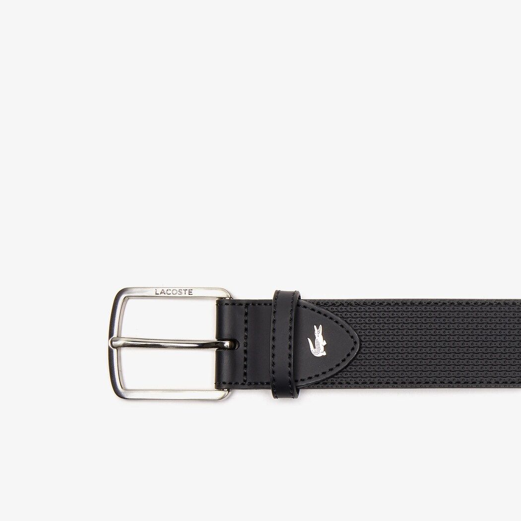 Men's Lacoste Engraved Buckle Texturised Leather Belt | Lacoste (US)