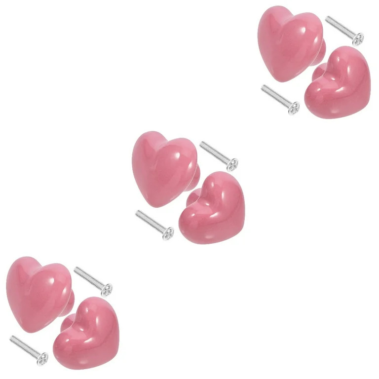 MLINS 6 pcs  Dresser Drawer Knobs Ceramic Knobs Kitchen Cabinet Knobs Heart Cabinets Knobs | Walmart (US)