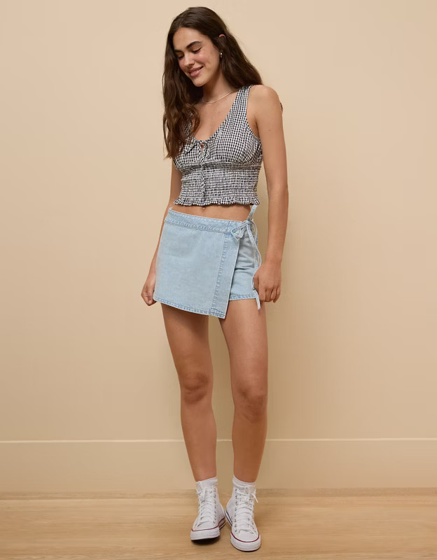 AE Smocked V-Neck Tank Top | American Eagle Outfitters (US & CA)