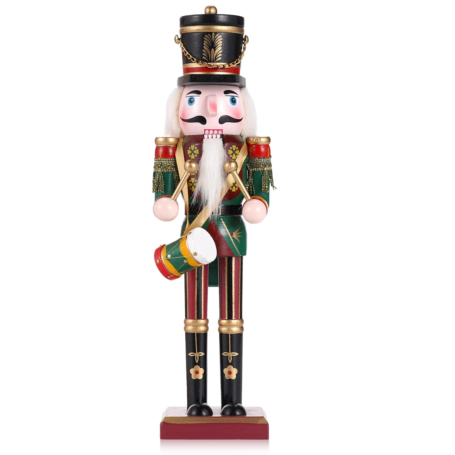 TJT Green Nutcracker Soldier Christmas Decorations, Wooden Nutcracker Drum Ornaments Collectible ... | Walmart (US)