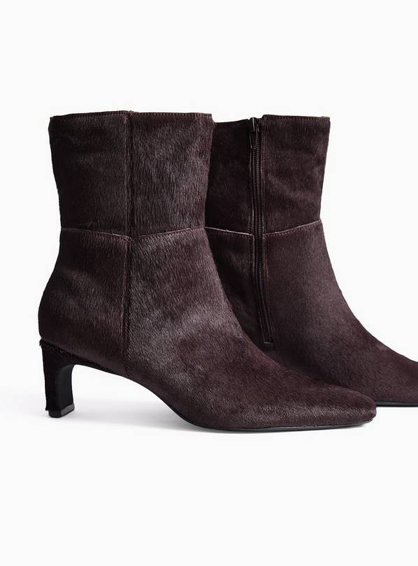 Buy Dark Red Pony Ankle Boots 8 | Boots | Tu | Tu Clothing