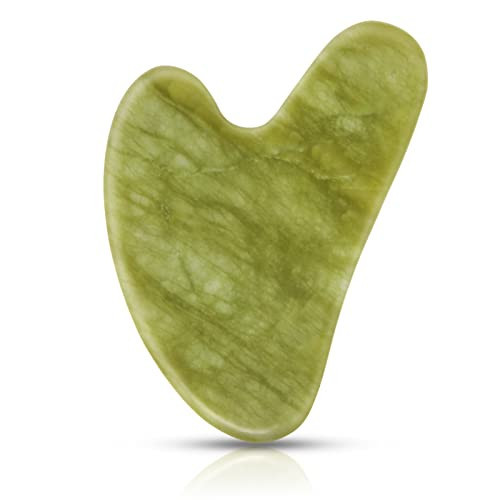 FUIYOOCEN Gua Sha Facial Tools, Natural Jade Guasha Tool for Face,Double Chin & Jawline, Jade Gua Sha Stone Self-Skin Care Face Stone Gua Sha tools for Women Guasha Stone, Light Green | Amazon (US)