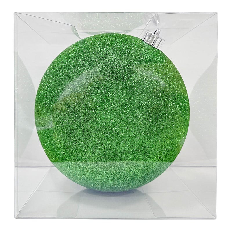 1-Count Large Green Glittered Shatterproof Ornament, 7.7" | At Home