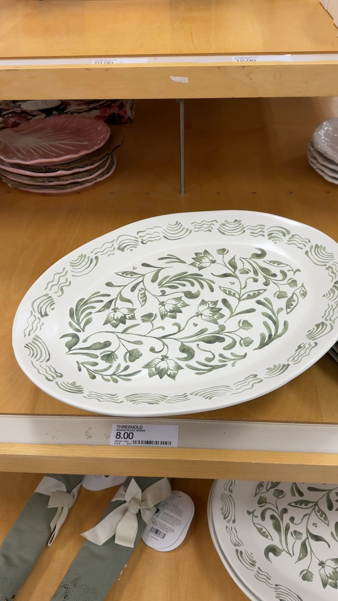 This new Aralia Platter from Target has the sweetest vintage-inspired, heirloom feel.  💚 The hand-painted light green motif and soft, creamy base give it that collected, old-world charm that feels perfect for spring hosting and slow brunch mornings. ☺️ Such a special piece from the new collection — I linked this platter and more from Target’s latest pretty spring arrivals! 🌿 #TargetHome #SpringTable #Dinnerware

#LTKHome #LTKSaleAlert #LTKSeasonal