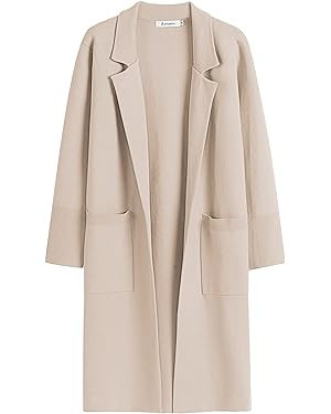 ANRABESS Cardigan for Women Oversized Open Front Sweater Coat Long Sleeve Lapel Blazer Jacket Fal... | Amazon (US)