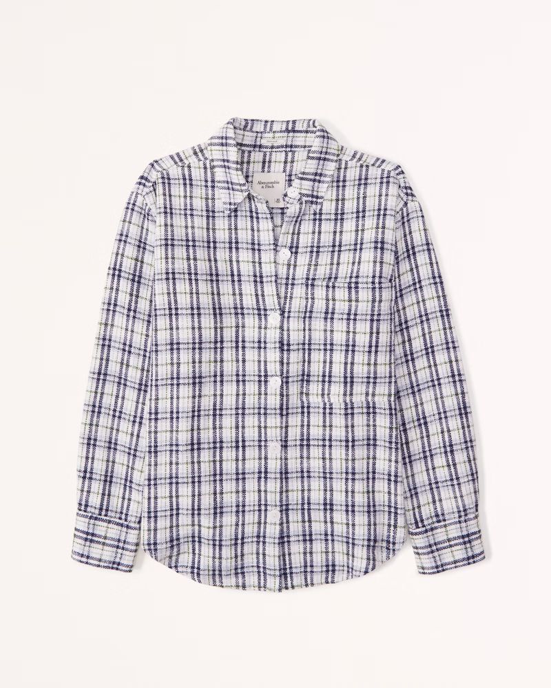 Oversized Tweed Shirt | Abercrombie & Fitch (US)