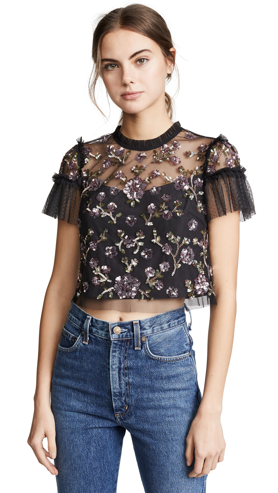 Needle & Thread Carnation Sequin Top | Shopbop