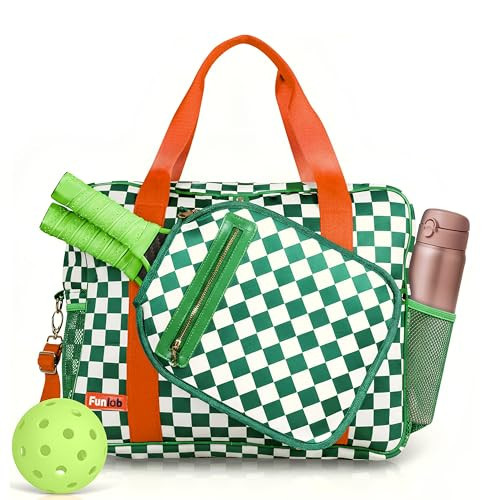 Funlob Pickleball Tote Bag for Women & Men 3-in-1 Neoprene Bag Pickelball Bag Tote Holds Paddles & Balls with Multiple Pockets, Water-Resistant Neoprene Crossbody Bag, Tote Bags for Womens | Amazon (US)