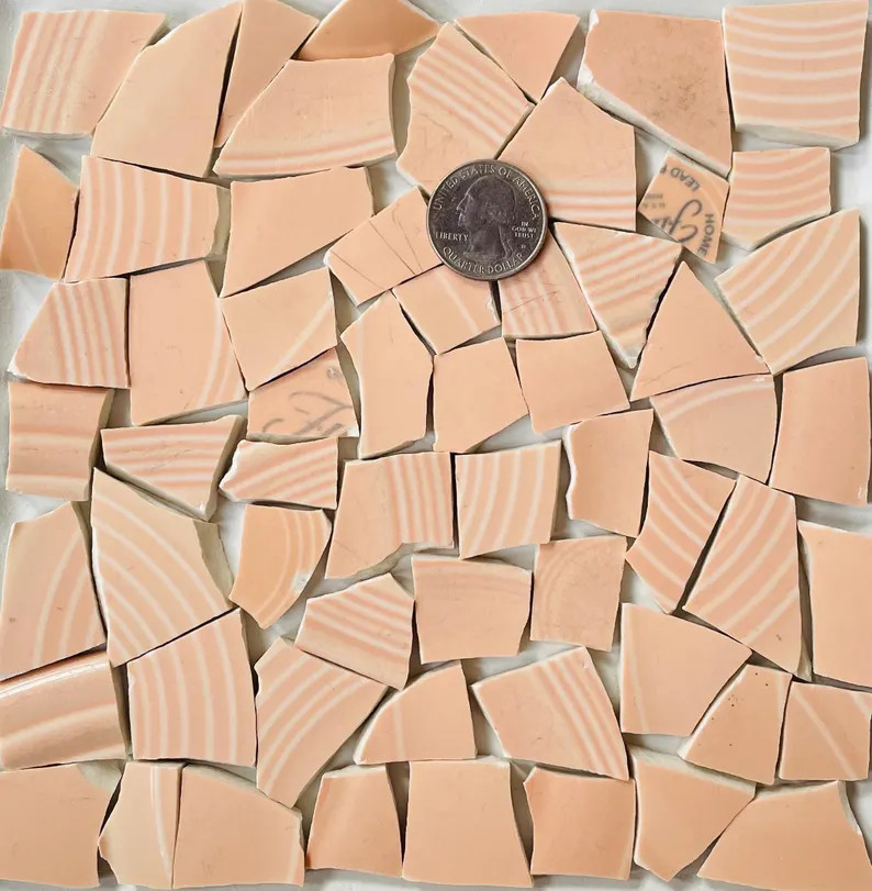 Mosaic Art and Crafts Supplies - Bright Apricot Broken Fiesta China Tiles E955 - Etsy | Etsy (Global)