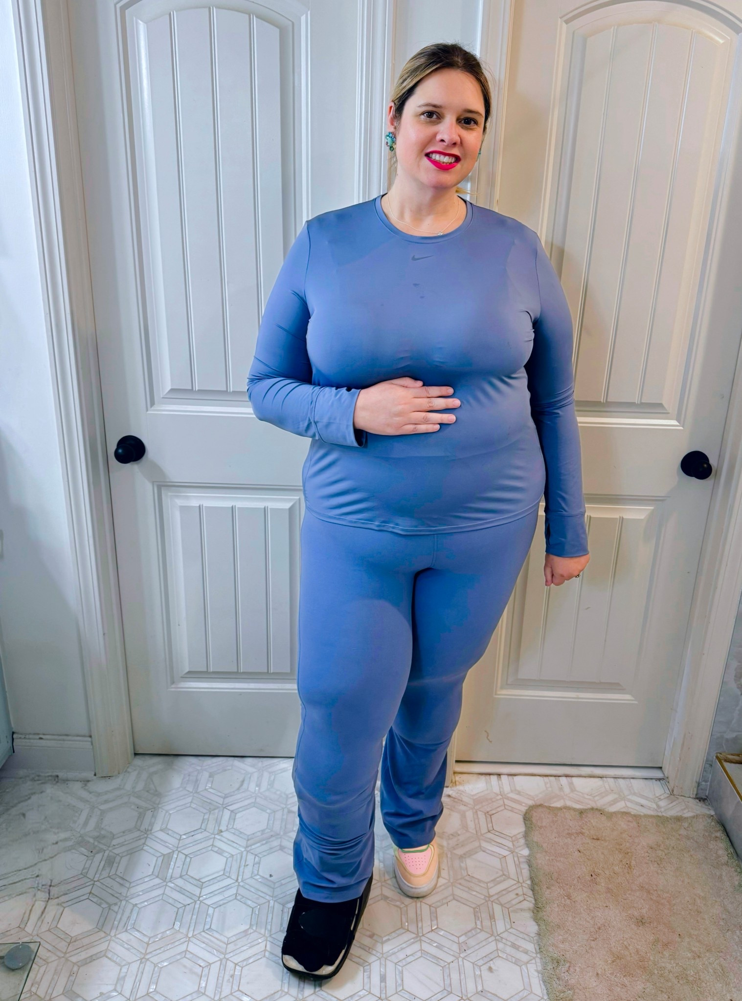 Buttery soft set in a pretty periwinkle for work from home and our first birth prep class. Wearing the xxl 

#LTKActive #LTKBump #LTKootd