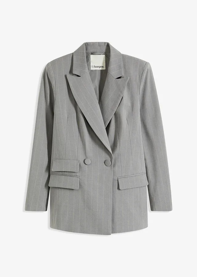 Blazer met krijtstrepen grijs-beige gestreept | Bonprix NL (Influencer)